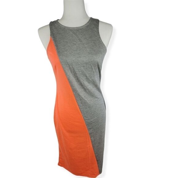 Project Runway Two-tone Gray and Coral sleeveless dress S NWT - Picture 1 of 4